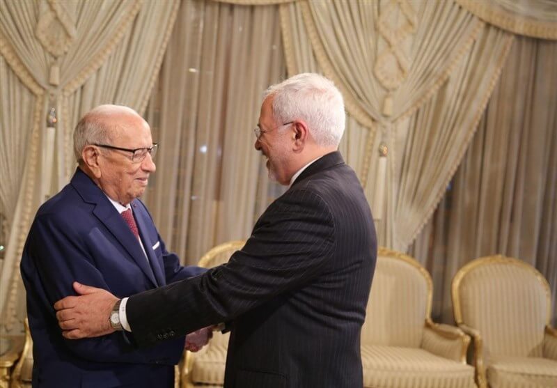 ظریف با رئیس جمهوری تونس دیدار کرد